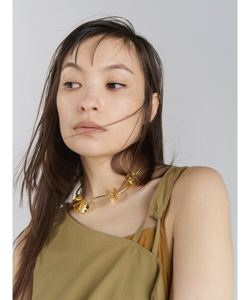 Ray BEAMS(レイビームス)の「RBS / カーブド パイプ ネックレス GOLD(ネックレス・レディース・ゴールド・ONE SIZE)」の1枚目の写真