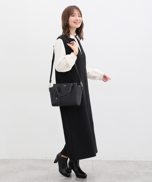 Honeys（ハニーズ）の「ポーチ付きハンドバッグ（ハンドバッグ・レディース・ブラック/ホワイト/ホワイト系その他/グレイッシュベージュ/ボルドー・FREE）」の6枚目の写真