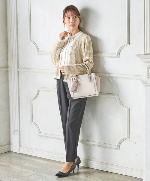 Honeys（ハニーズ）の「ポーチ付きハンドバッグ（ハンドバッグ・レディース・ブラック/ホワイト/ホワイト系その他/グレイッシュベージュ/ボルドー・FREE）」の11枚目の写真