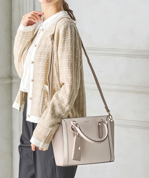 Honeys（ハニーズ）の「ポーチ付きハンドバッグ（ハンドバッグ・レディース・ブラック/ホワイト/ホワイト系その他/グレイッシュベージュ/ボルドー・FREE）」の12枚目の写真