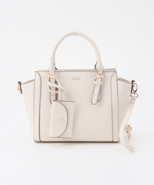 Honeys（ハニーズ）の「ポーチ付きハンドバッグ（ハンドバッグ・レディース・ブラック/ホワイト/ホワイト系その他/グレイッシュベージュ/ボルドー・FREE）」の14枚目の写真