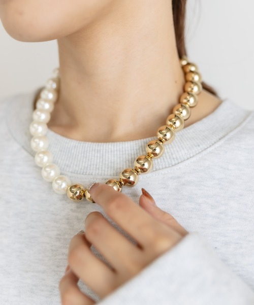 mystic（ミスティック）の「[Eau] big pearl necklace（ネックレス・レディース・ゴールド・ONE SIZE）」の4枚目の写真