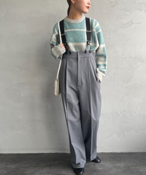 JF Ready Made（ジェイエフレディメイド）の「[Jf Ready Made/ジェイエフレディメイド] チェック柄 ジャガードニットプルオーバー（ニット/セーター・レディース・グレー/キナリ/ブラック・F）」の3枚目の写真