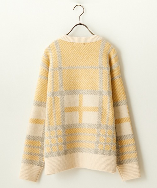 JF Ready Made（ジェイエフレディメイド）の「[Jf Ready Made/ジェイエフレディメイド] チェック柄 ジャガードニットプルオーバー（ニット/セーター・レディース・グレー/キナリ/ブラック・F）」の4枚目の写真