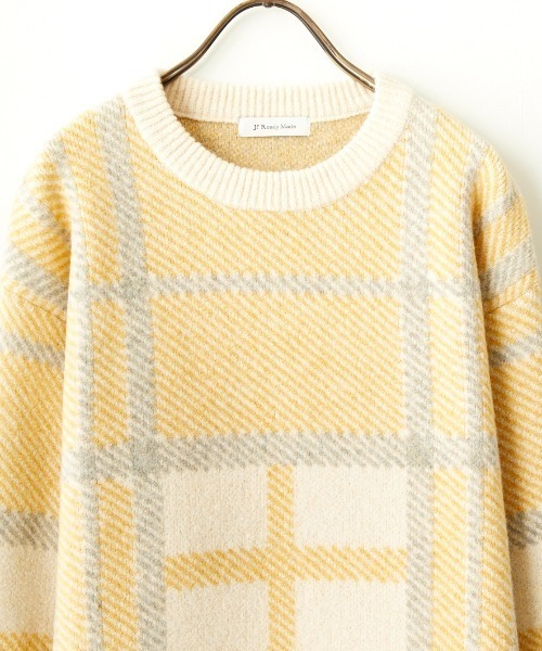 JF Ready Made（ジェイエフレディメイド）の「[Jf Ready Made/ジェイエフレディメイド] チェック柄 ジャガードニットプルオーバー（ニット/セーター・レディース・グレー/キナリ/ブラック・F）」の5枚目の写真