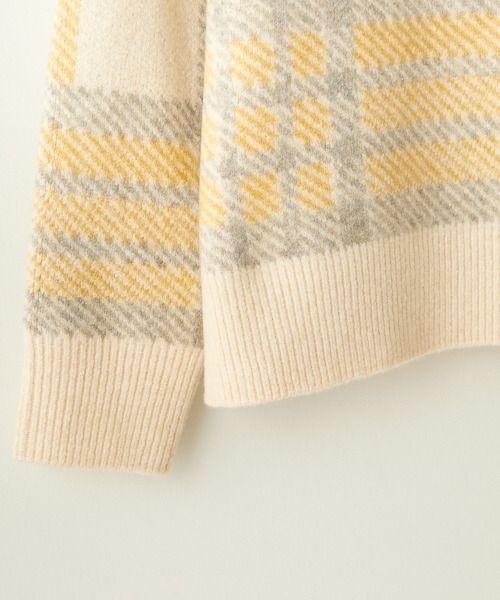 JF Ready Made（ジェイエフレディメイド）の「[Jf Ready Made/ジェイエフレディメイド] チェック柄 ジャガードニットプルオーバー（ニット/セーター・レディース・グレー/キナリ/ブラック・F）」の7枚目の写真