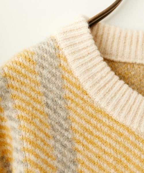 JF Ready Made（ジェイエフレディメイド）の「[Jf Ready Made/ジェイエフレディメイド] チェック柄 ジャガードニットプルオーバー（ニット/セーター・レディース・グレー/キナリ/ブラック・F）」の6枚目の写真