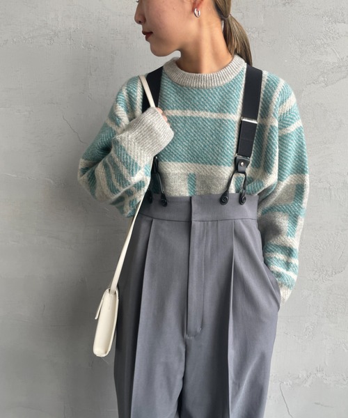 JF Ready Made（ジェイエフレディメイド）の「[Jf Ready Made/ジェイエフレディメイド] チェック柄 ジャガードニットプルオーバー（ニット/セーター・レディース・グレー/キナリ/ブラック・F）」の13枚目の写真