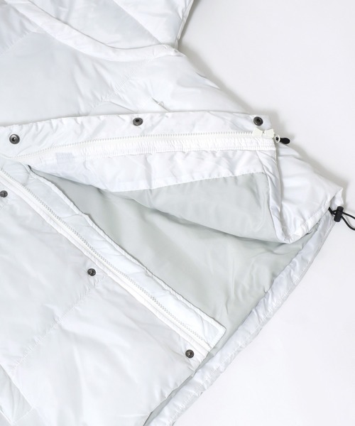 美品♡2way♡ダウンジャケット♡ベスト♡千鳥柄♡ホワイト♡ネイビー♡S セール】袖を取り外してベストにも！2way マルチウェイ フェイク