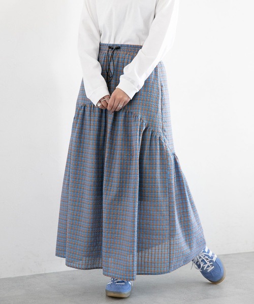 RAGEBLUE（レイジブルー）の「ラウンドティアード/ギャザーフレアスカート（スカート・レディース・グリーン/ブルー/ホワイト/ブラック・FREE）」の4枚目の写真