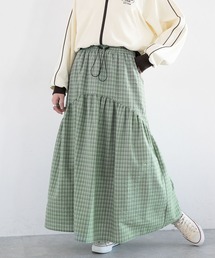 ラウンドティアード/ギャザーフレアスカート