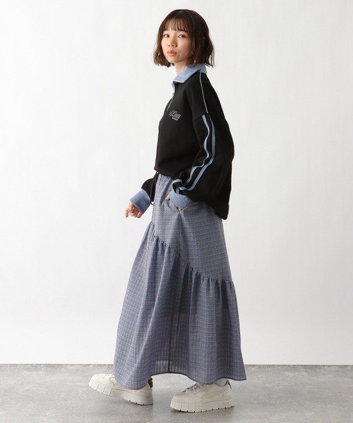 RAGEBLUE（レイジブルー）の「ラウンドティアード/ギャザーフレアスカート（スカート・レディース・グリーン/ブルー/ホワイト/ブラック・FREE）」の17枚目の写真