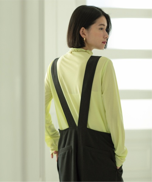 OPAQUE.CLIP(オペークドットクリップ)の「◆≪ヒルナンデス!で紹介≫ シアーメロウハイネックトップス(Tシャツ/カットソー・レディース・ライトグレー/ホワイト/スモーキーグリーン系/ブラック・38/40/42/36)」の10枚目の写真