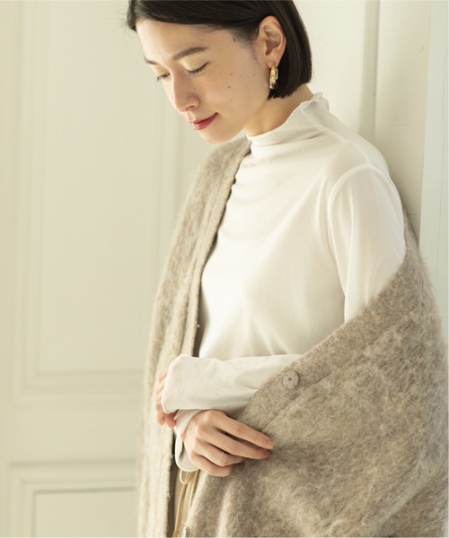 OPAQUE.CLIP（オペークドットクリップ）の「◆≪ヒルナンデス！で紹介≫ シアーメロウハイネックトップス（Tシャツ/カットソー・レディース・ライトグレー/ホワイト/スモーキーグリーン系/ブラック・38/40/42/36）」の14枚目の写真