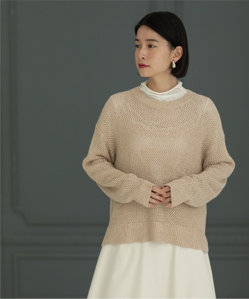 OPAQUE.CLIP（オペークドットクリップ）の「◆≪ヒルナンデス！で紹介≫ シアーメロウハイネックトップス（Tシャツ/カットソー・レディース・ライトグレー/ホワイト/スモーキーグリーン系/ブラック・38/40/42/36）」の22枚目の写真