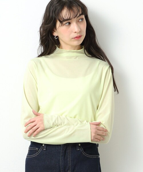 OPAQUE.CLIP（オペークドットクリップ）の「◆≪ヒルナンデス！で紹介≫ シアーメロウハイネックトップス（Tシャツ/カットソー・レディース・ライトグレー/ホワイト/スモーキーグリーン系/ブラック・38/40/42/36）」の11枚目の写真