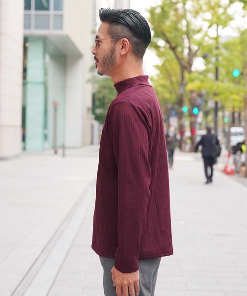jiggys shop（ジギーズショップ）の「モックネックロンT カットソー（Tシャツ/カットソー・メンズ・チャコール/ブラック/ネイビー/ワイン/グレー・LARGE/X-LARGE/MEDIUM）」の20枚目の写真