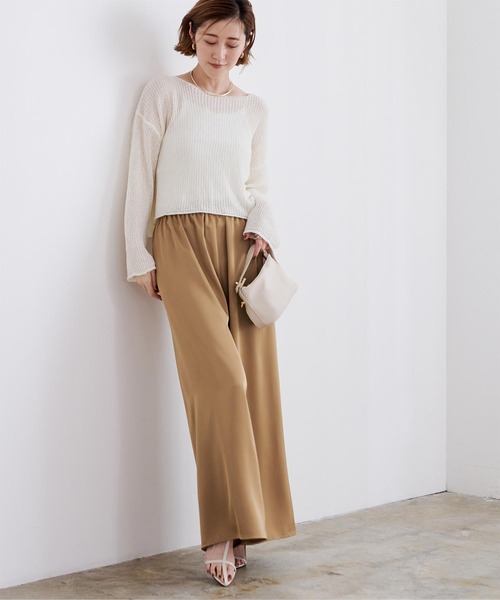 UR'S（ユアーズ）の「サテンイージードレープパンツ（その他パンツ・レディース・スミクロ/カーキ/アイボリー/キャメル/ダークブラウン・L/S/M）」の21枚目の写真