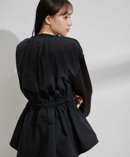 VIS(ビス)の「【スフレタッチシリーズ】ドロストドッキングチュニックプルオーバー(その他トップス・レディース・ブラック/キナリ・FREE)」の10枚目の写真