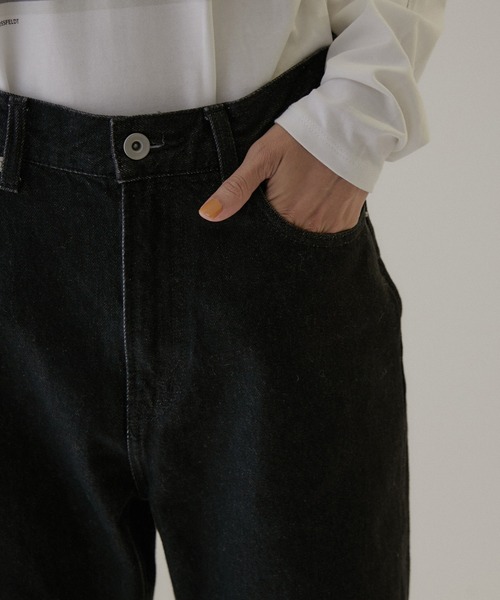 SALON adam et rope'（サロン アダム エ ロペ）の「【追加】COTTON USAセミフレアデニム2（デニムパンツ・レディース・ブルー系その他6/チャコールグレー・X-SMALL/S/M）」の7枚目の写真