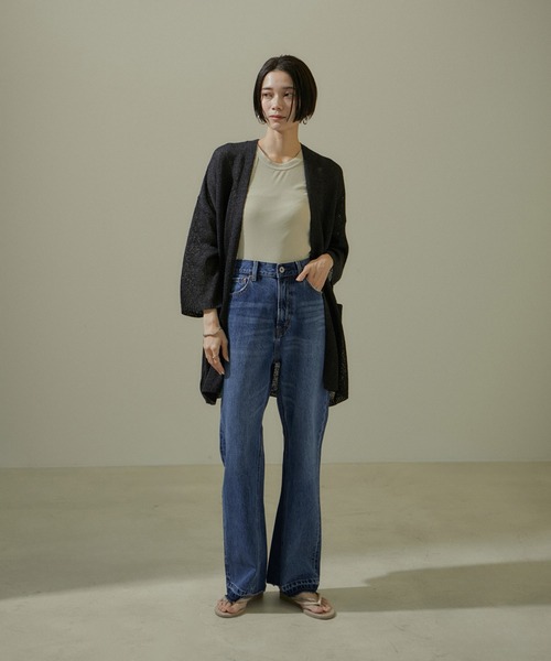 SALON adam et rope'（サロン アダム エ ロペ）の「【追加】COTTON USAセミフレアデニム2（デニムパンツ・レディース・ブルー系その他6/チャコールグレー・X-SMALL/S/M）」の18枚目の写真