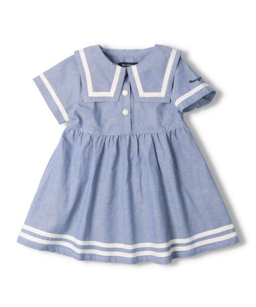 Moujonjon（ムージョンジョン）の「ダンガリーセーラーワンピース（ワンピース・キッズ・ブルー・90/100/110/120/130/140）」の8枚目の写真