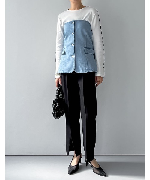 新品 cygne Nelly シーニュ ビスチェ ベアトップ 中古・古着通販】cygne (シーニュ) フロントボタンビスチェ