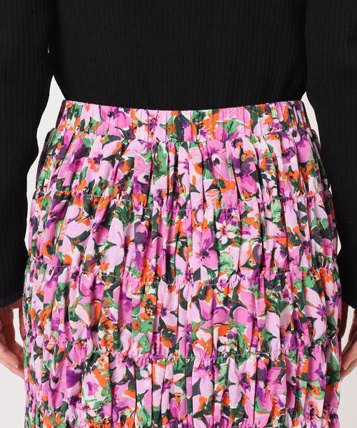 B.C STOCK(ベーセーストック)の「《追加》【Gleamy/グリーミー】フラワープリントスカート2(スカート・レディース・パープル・FREE)」の22枚目の写真