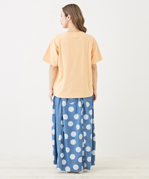 CUBE SUGAR（キューブシュガー）の「OE天竺カットソービジュー付ロゴプリントTシャツ（Tシャツ/カットソー・レディース・オレンジ/ネイビー/ホワイト/マルチ・M）」の11枚目の写真