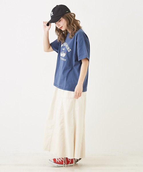 CUBE SUGAR（キューブシュガー）の「OE天竺カットソービジュー付ロゴプリントTシャツ（Tシャツ/カットソー・レディース・オレンジ/ネイビー/ホワイト/マルチ・M）」の14枚目の写真