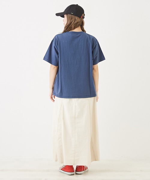 CUBE SUGAR（キューブシュガー）の「OE天竺カットソービジュー付ロゴプリントTシャツ（Tシャツ/カットソー・レディース・オレンジ/ネイビー/ホワイト/マルチ・M）」の15枚目の写真