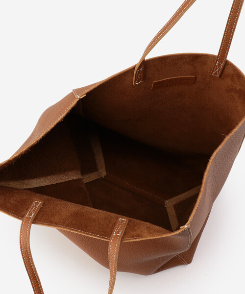 bshop PACHY DERM ダークブラウン レザー トートバッグ Bshop（ビショップ）の「Pachyderm |〈別注〉ショッピングトートバッグ