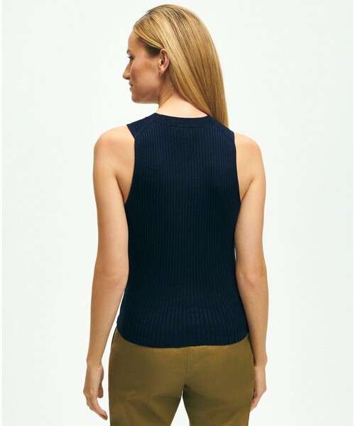 BROOKS BROTHERS(ブルックスブラザーズ)の「シルクブレンド クルーネック ノースリーブセーター(ニット/セーター・レディース・ネイビー/ヘザーグレー・SMALL/X-SMALL/LARGE/MEDIUM)」の22枚目の写真