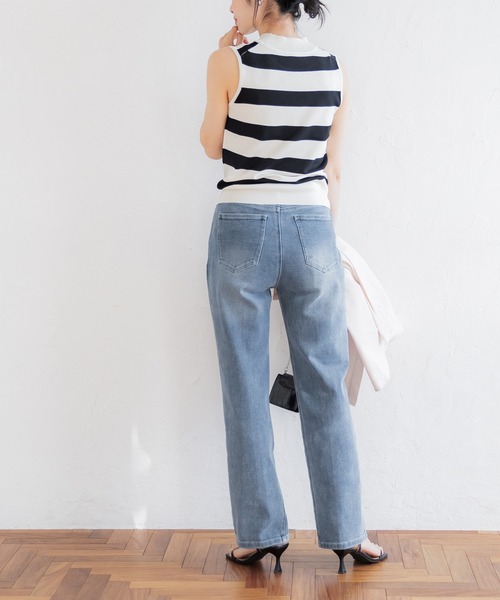 coca（coca）（コカ）の「サイドマチストレッチストレートデニム【しゃがめるデニム】（デニムパンツ・レディース・ブルー系その他・L/M/S）」の3枚目の写真