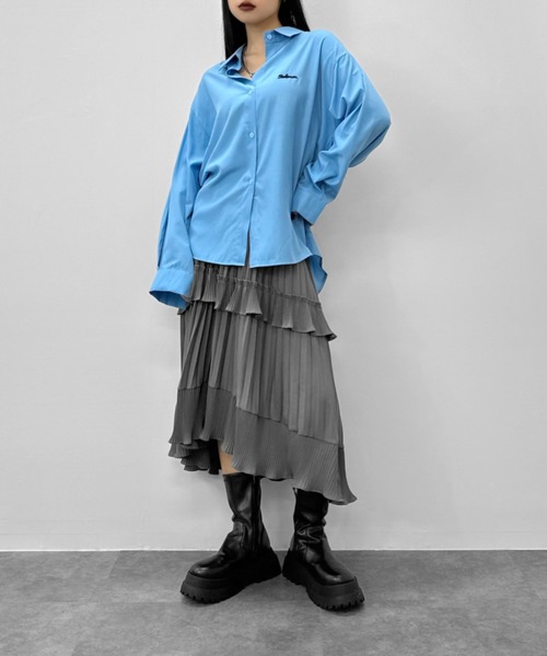LVEU.(ラブユ.)の「【LVEU.】アシメフリルスカート / ボトムス スカート プリーツ ティアード アシメ アシンメトリー フリル ブラック グレー ZOZOTOWN限定(スカート・レディース・ブラック/グレー・FREE)」の18枚目の写真