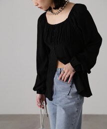FREE'S MART | フロントスリット2wayオフショルギャザーブラウス(シャツ/ブラウス)