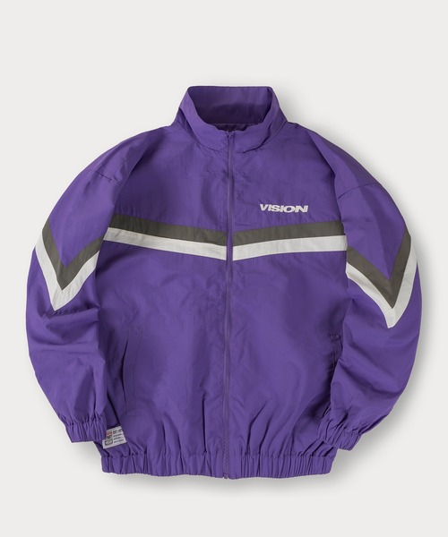 VISION STREET WEAR（ヴィジョンストリートウェア）の「【VISION STREET WEAR/ヴィジョンストリートウェア】スタンドナイロン切替トラックジャケット/ビッグシルエット（ナイロンジャケット・メンズ・ブラック/パープル/チャコールグレー/アイボリー・XL/L/M）」の9枚目の写真