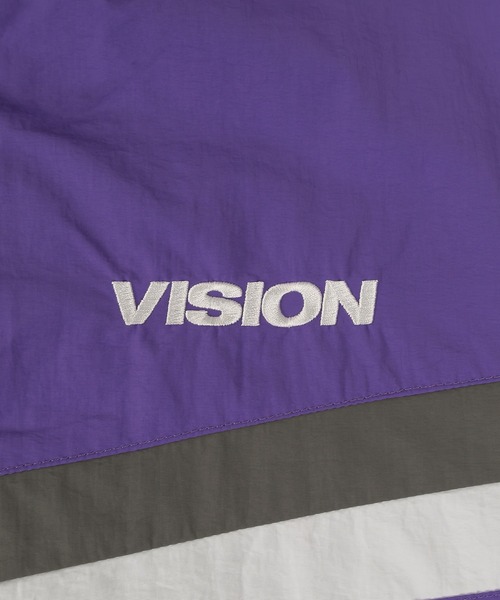 VISION STREET WEAR（ヴィジョンストリートウェア）の「【VISION STREET WEAR/ヴィジョンストリートウェア】スタンドナイロン切替トラックジャケット/ビッグシルエット（ナイロンジャケット・メンズ・ブラック/パープル/チャコールグレー/アイボリー・XL/L/M）」の12枚目の写真