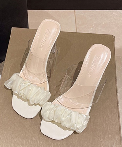 Miniministore(ミニミニストア)の「クリアヒール サンダル スクエアトゥ 夏(サンダル・レディース・アイボリー/ライトベージュ・24.5cm/24.0cm/23.5cm/23.0cm/22.5cm)」の14枚目の写真
