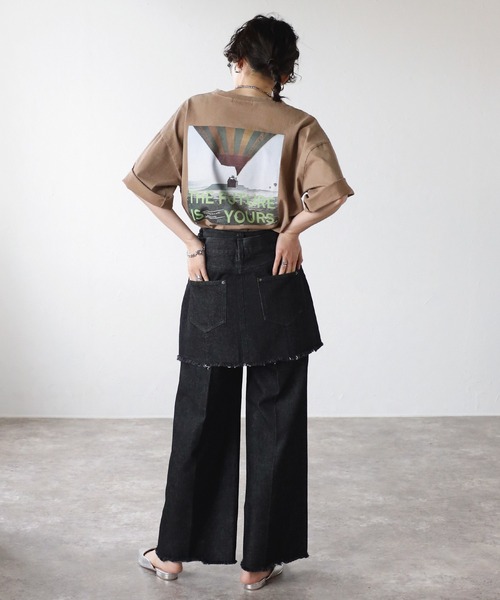 COMMRE(コムル)の「パウダーブリーチフォトルーズTシャツ(Tシャツ/カットソー・レディース・ピンク/ベージュ/チャコールグレー・FREE)」の21枚目の写真