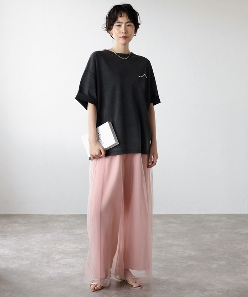 COMMRE(コムル)の「パウダーブリーチフォトルーズTシャツ(Tシャツ/カットソー・レディース・ピンク/ベージュ/チャコールグレー・FREE)」の10枚目の写真