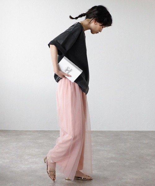 COMMRE(コムル)の「パウダーブリーチフォトルーズTシャツ(Tシャツ/カットソー・レディース・ピンク/ベージュ/チャコールグレー・FREE)」の11枚目の写真