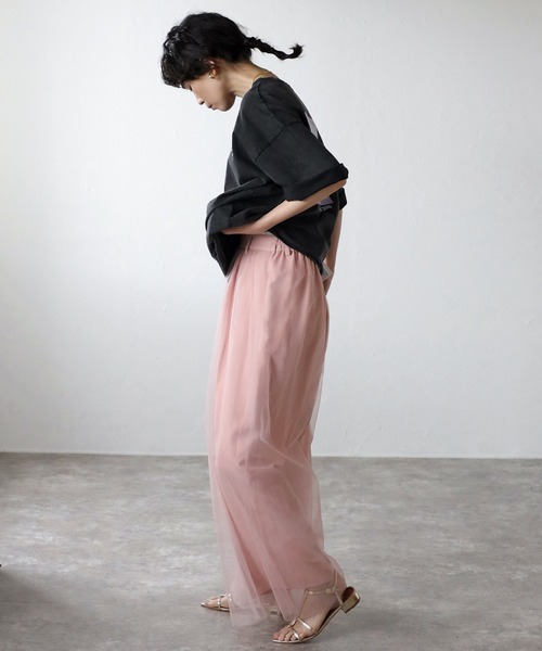 COMMRE(コムル)の「パウダーブリーチフォトルーズTシャツ(Tシャツ/カットソー・レディース・ピンク/ベージュ/チャコールグレー・FREE)」の12枚目の写真