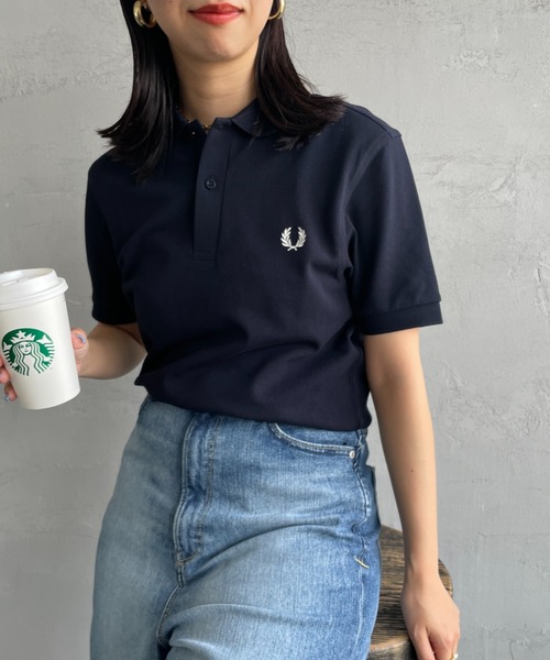 FRED PERRY（フレッドペリー）の「[FRED PERRY/フレッドペリー] ワンポイントロゴ刺繍 ショートスリーブポロシャツ（ポロシャツ・レディース・ブルー/ホワイト/オートミール/ネイビー/ブラック・S/M/L/XS/XL）」の4枚目の写真
