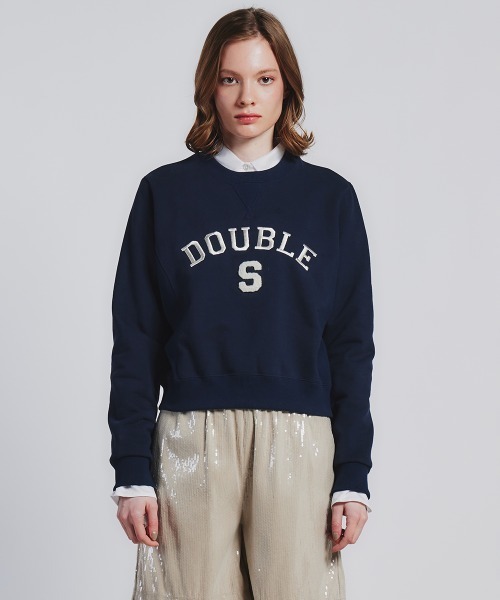 DOUBLE STANDARD CLOTHING(ダブルスタンダードクロージング)の「クルーネックショートプルオーバー(WEB限定)(Tシャツ/カットソー・レディース・ネイビー/グレー・FREE)」の2枚目の写真