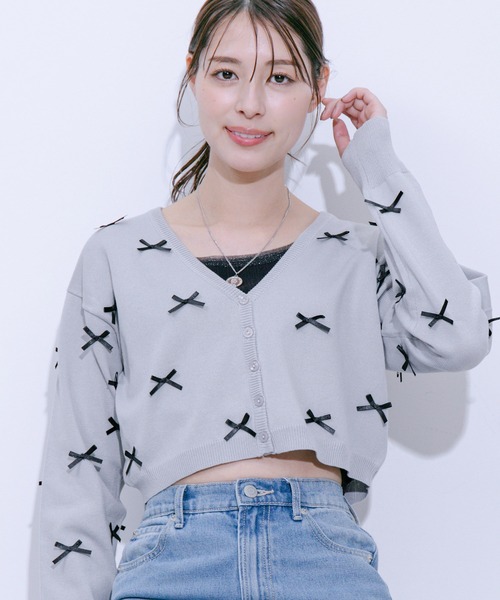 Jayro(ジャイロ)の「麻タッチ天竺リボン付きカーディガン(カーディガン/ボレロ・レディース・グレー/ネイビー/ピンク/ホワイト系その他・M)」の16枚目の写真