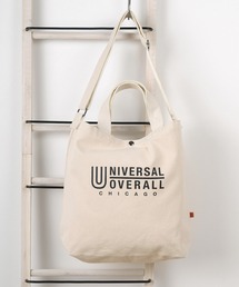 UNIVERSAL OVERALL（ユニバーサルオーバーオール）の「【94】【UNIVERSAL OVERALL/ユニバーサルオーバーオール】ブランドロゴプリント＆ピスネームタグデザイン 2WAY スーベニアキャンバストート/ ショルダーバッグ/15L（ショルダーバッグ・レディース）」