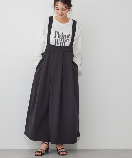 セール】丈違いフロントタックジャンパースカート（ワンピース