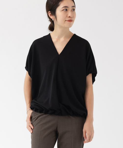 IENA(イエナ)の「CARREMANジョーゼットプルオーバー(Tシャツ/カットソー・レディース・ブラック/ブラウン・FREE)」の9枚目の写真