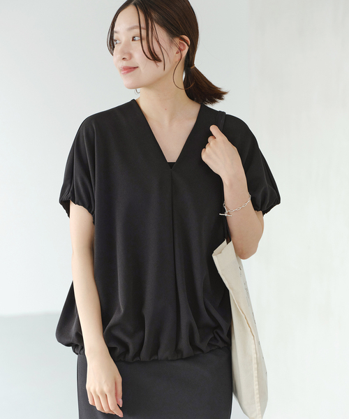 IENA(イエナ)の「CARREMANジョーゼットプルオーバー(Tシャツ/カットソー・レディース・ブラック/ブラウン・FREE)」の16枚目の写真